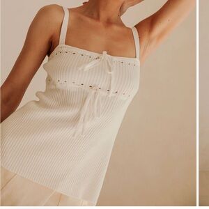 Sabo Skirt Alfie Top XS White Knit Tank NWT